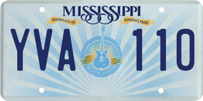 MS license plate YVA110