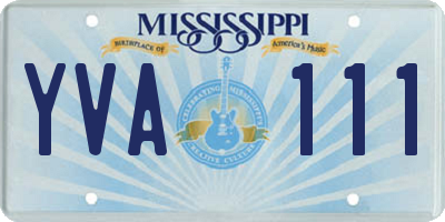 MS license plate YVA111
