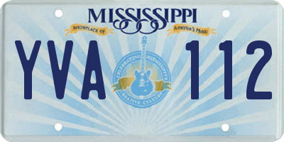 MS license plate YVA112