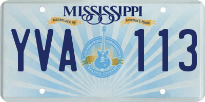 MS license plate YVA113