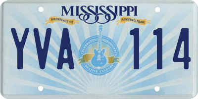 MS license plate YVA114