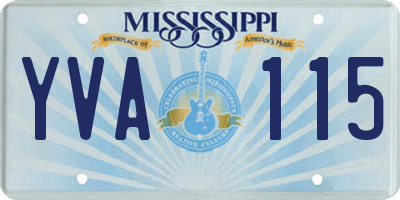 MS license plate YVA115