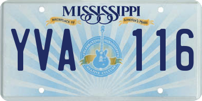 MS license plate YVA116