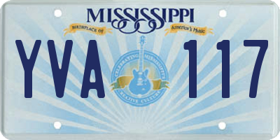 MS license plate YVA117