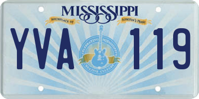 MS license plate YVA119