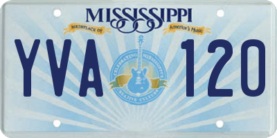 MS license plate YVA120