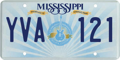 MS license plate YVA121