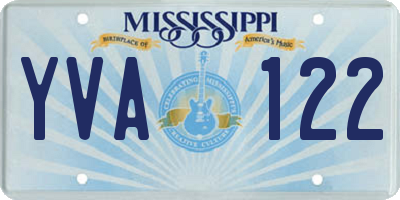 MS license plate YVA122