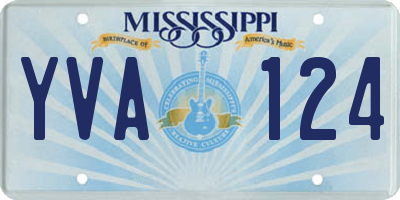 MS license plate YVA124