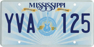 MS license plate YVA125