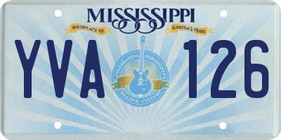 MS license plate YVA126