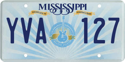 MS license plate YVA127
