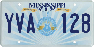 MS license plate YVA128