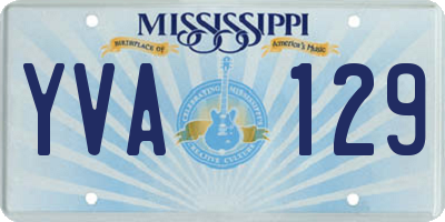 MS license plate YVA129