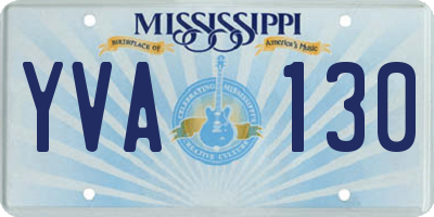 MS license plate YVA130