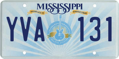 MS license plate YVA131