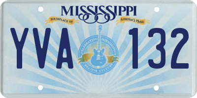 MS license plate YVA132