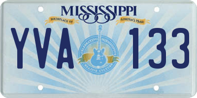 MS license plate YVA133
