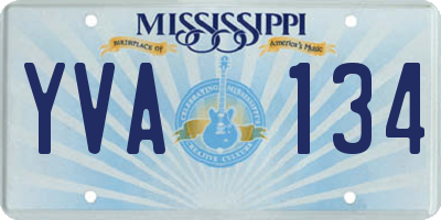 MS license plate YVA134