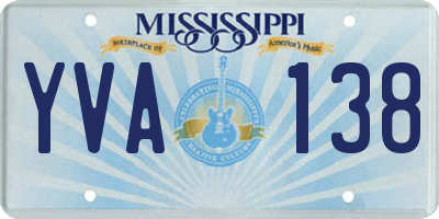 MS license plate YVA138