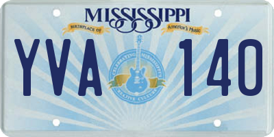MS license plate YVA140