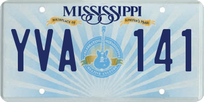 MS license plate YVA141