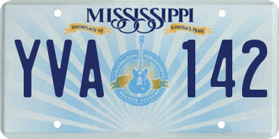 MS license plate YVA142