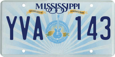 MS license plate YVA143