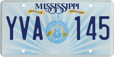 MS license plate YVA145