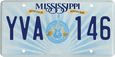 MS license plate YVA146