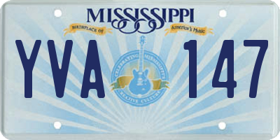 MS license plate YVA147