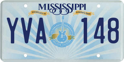 MS license plate YVA148