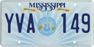 MS license plate YVA149