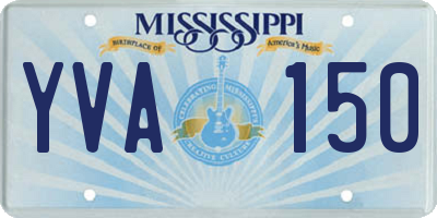 MS license plate YVA150