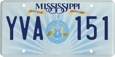 MS license plate YVA151