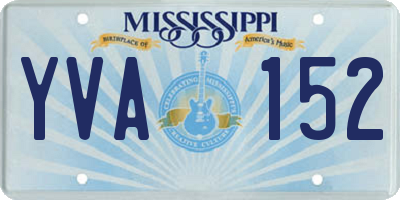 MS license plate YVA152