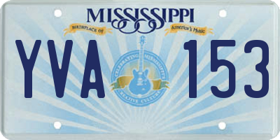 MS license plate YVA153