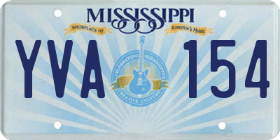 MS license plate YVA154
