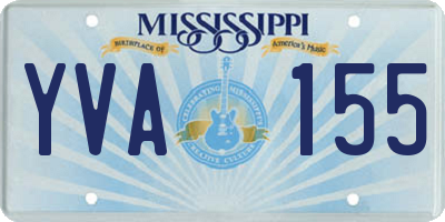 MS license plate YVA155