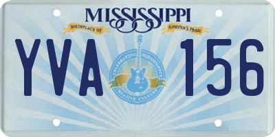 MS license plate YVA156