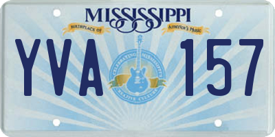 MS license plate YVA157