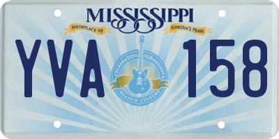 MS license plate YVA158