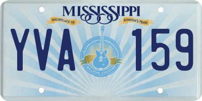 MS license plate YVA159