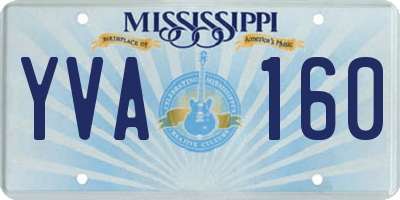 MS license plate YVA160