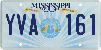 MS license plate YVA161