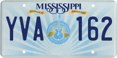 MS license plate YVA162