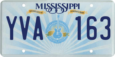 MS license plate YVA163