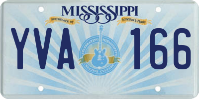 MS license plate YVA166