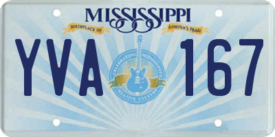 MS license plate YVA167