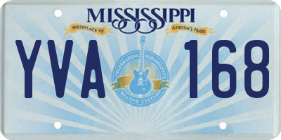 MS license plate YVA168